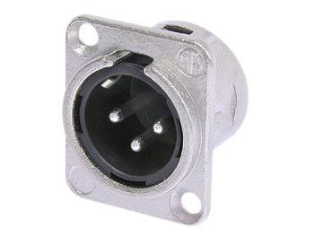 NEUTRIK - XLR MOUNTING CONNECTOR, 3-PIN MALE, SILVER PLATED, NICKEL, D-SIZE NC3MD-LX 5410329358181