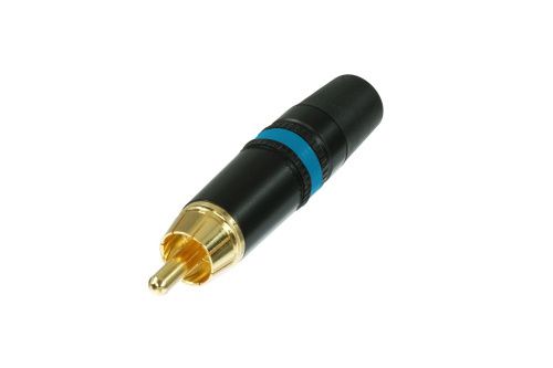 Plug RCA blue, black body, cable mount, NYS373-6 NEUTRIK-REAN NTR-NYS373-6