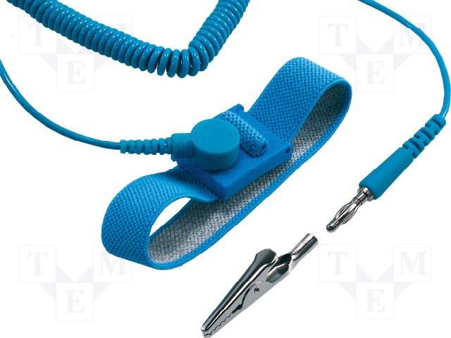 Wristband; ESD; W: 19mm; blue; 1MΩ; Leng.after stretch: 1.8m ENGINEER OPASKA-ESD