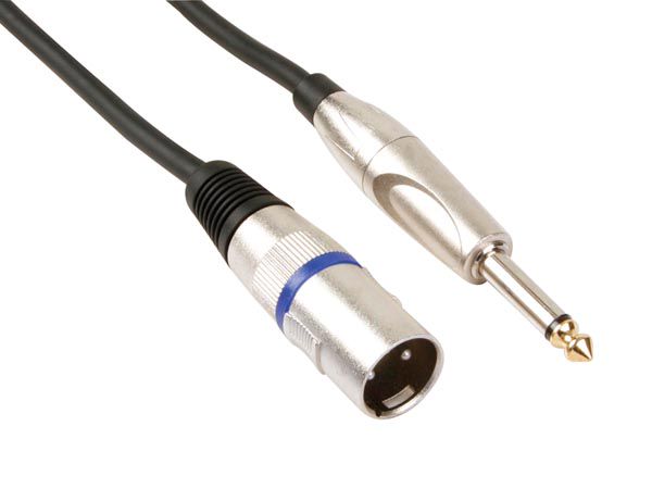 PROFESSIONAL XLR CABLE, XLR MALE TO 6.35mm MONO MALE JACK (1.5m) PAC116-1