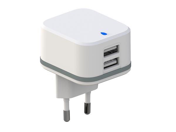 COMPACT CHARGER WITH DUAL USB OUTPUT 5 V - 3.4 A max. ( 2.4 + 1 A ) - 17 W max. PSS6EUSB35W 5410329711450