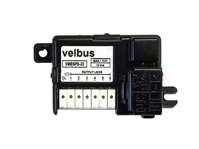 Push-button interface with 6 channels for universal mounting VMB6PB-20 5410329756277