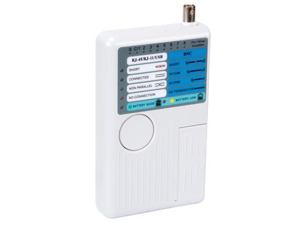 USB & NETWORK (LAN) TESTER FOR USB-A, MINI-USB-B, BNC, 8P8C (RJ45), 6P6C (RJ12), 6P2C (RJ11), 4P4C (RJ10) VTLAN7