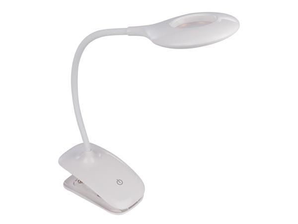 RECHARGEABLE LED TABLE LAMP WITH CLIP - DIMMABLE - 20 LEDs - WHITE VTLLAMP15 5410329685553; 5410329699239
