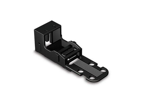 MOUNTING CARRIER - FOR 2-CONDUCTOR TERMINAL BLOCKS - 221 SERIES - 4 mm▓ - WITH SNAP-IN MOUNTING FOOT FOR HORIZONTAL MOUNTING - BLACK WG221512B 5410329716011