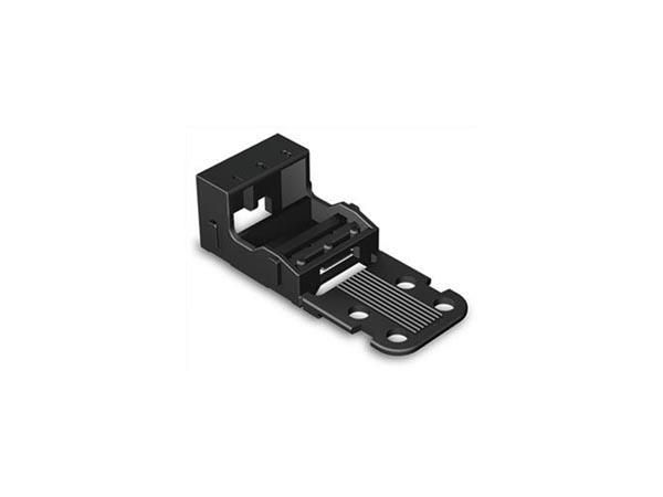 MOUNTING CARRIER - FOR 3-CONDUCTOR TERMINAL BLOCKS - 221 SERIES - 4 mm▓ - WITH SNAP-IN MOUNTING FOOT FOR HORIZONTAL MOUNTING - BLACK WG221513B 5410329716035