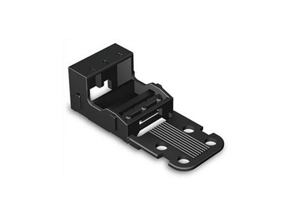 MOUNTING CARRIER - FOR 3-CONDUCTOR TERMINAL BLOCKS - 221 SERIES - 4 mm² - WITH SNAP-IN MOUNTING FOOT FOR VERTICAL MOUNTING - BLACK WG221523B 5410329716097