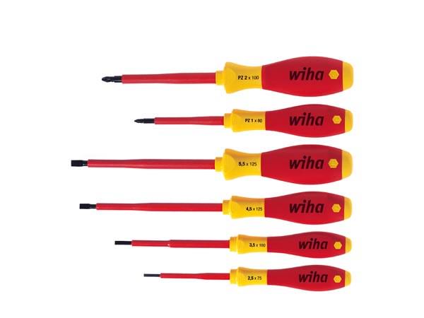 Wiha Screwdriver set SoftFinish® electric Slotted, Pozidriv 6-pcs. (25477) WH25477 4010995254773; 4010995254773