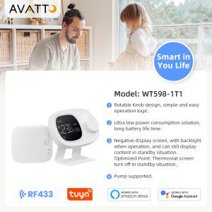 Smart, portable thermostat for boiler or thermo valves, Wi-fi TUYA + RF WT-598-WIFI-RF