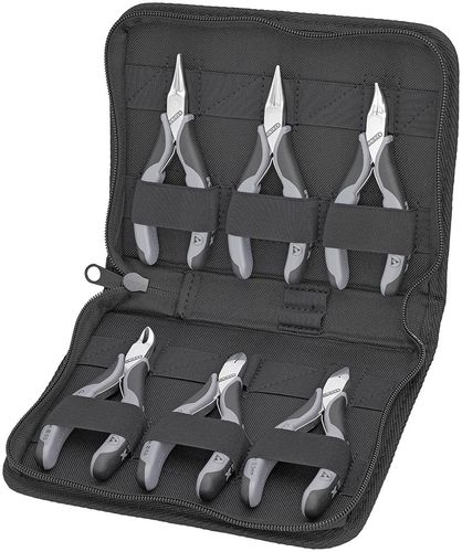 KNIPEX 00 20 17 Case for Electronics Pliers with tools for work on electronic components 6 parts 220 mm 00 20 17 4003773031222