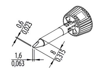 Jootekolvi otsik ERSADUR, 1,6 mm ER0142CDLF16