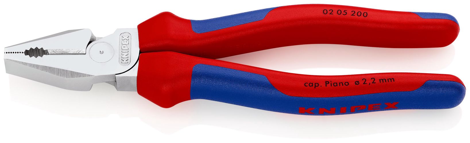 KNIPEX 02 05 200 High Leverage Combination Pliers with multicomponent handles chrome-plated 200 mm 02 05 200 4003773043089