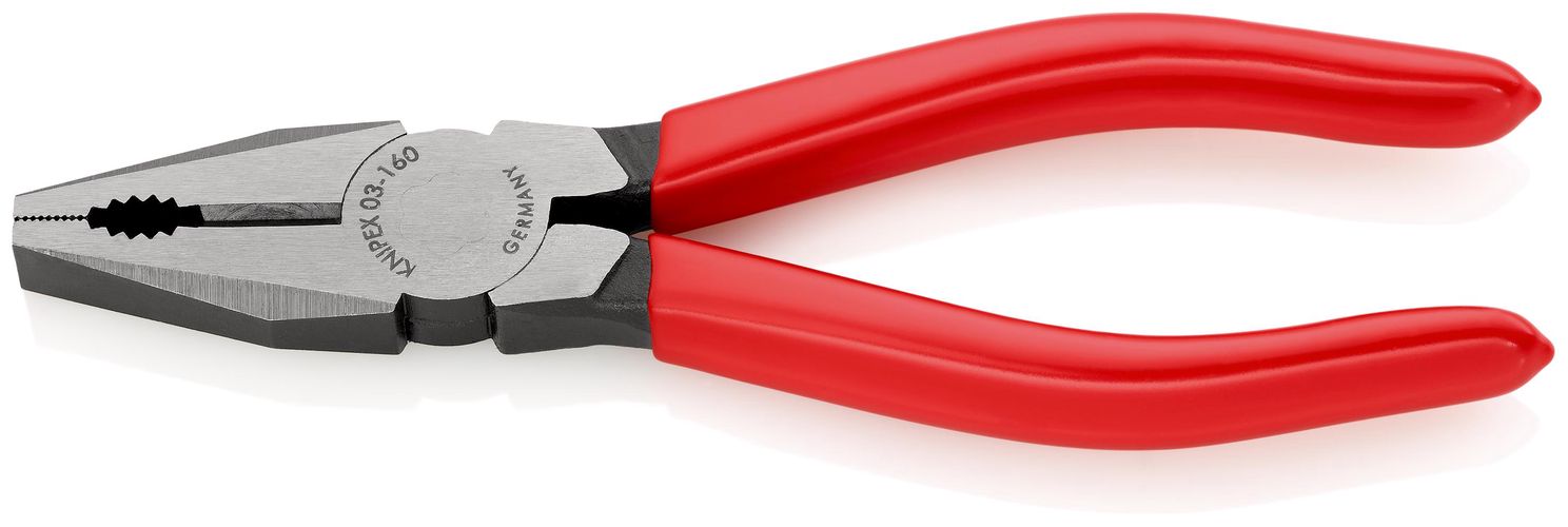 KNIPEX 03 01 160 EAN Combination Pliers plastic coated black atramentized 160 mm 03 01 160 EAN 4003773022787