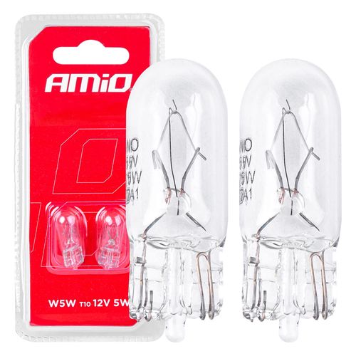 Halogen bulbs T10 W5W W2.1x9.5d 12V 2pcs blister, AMiO 5903293033463