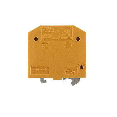 PE terminal, Screw connection, 4 mm², 500 V, Number of connections: 2, Number of levels: 1, yellow, green Weidmuller 0380260000 04008190056841