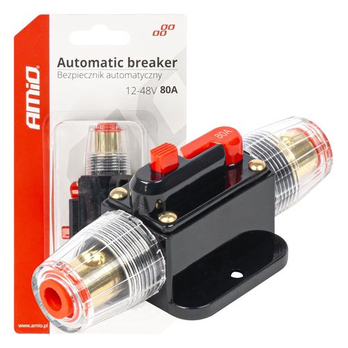Automatic car fuse, circuit breaker 12-48V 80A AMIO-03820, AMiO 5903293038208