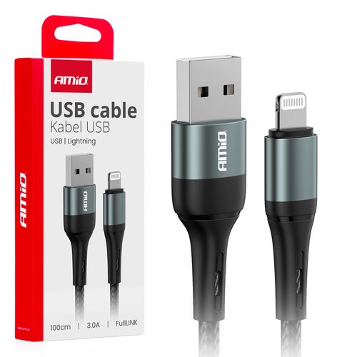 USB to Lightning 3A 100cm FullLINK AMIO-03913, AMiO 5903293039137