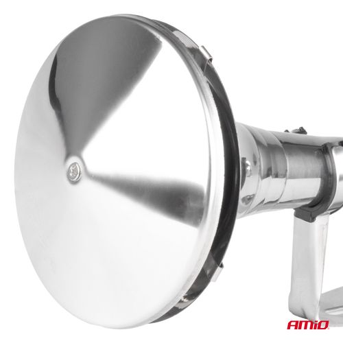 Horn fanfare signal chrome 620mm 12V 24V LowTone AMIO-04078, AMiO 5903293040782