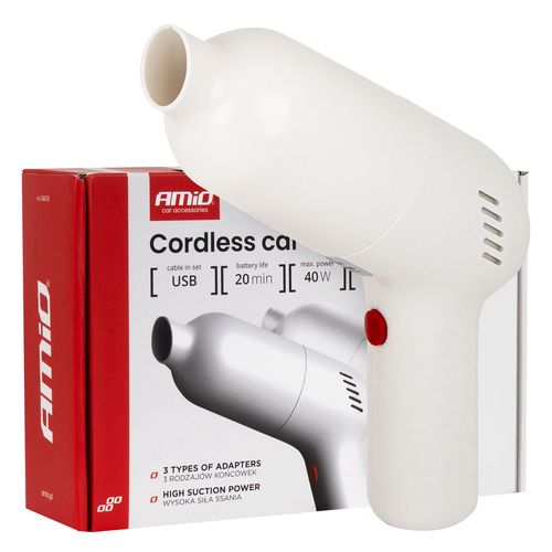 Cordless car vacuum cleaner40W 4,5kPa USB-C VC-07 HEPA AMIO-04415, AMiO 5903293044155
