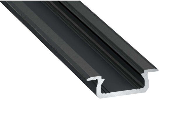 Aluminium profile black for LED strips, recessed Z, 2.02m. LUMINES 10-0102-20