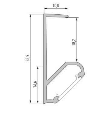 LED-profiil mustaks anodeeritud riiulitele, Q18, 3 meetrit, Lumines 10-0692-30