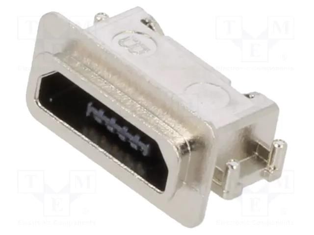 Connector: USB B micro; socket; SMT; PIN: 5; horizontal; USB 2.0 GCT USB3500-30-A-KIT