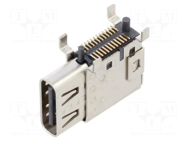 Connector: USB C; socket; SMT; PIN: 24; side,angled 90°; USB 3.2; 5A GCT USB4200-03-A