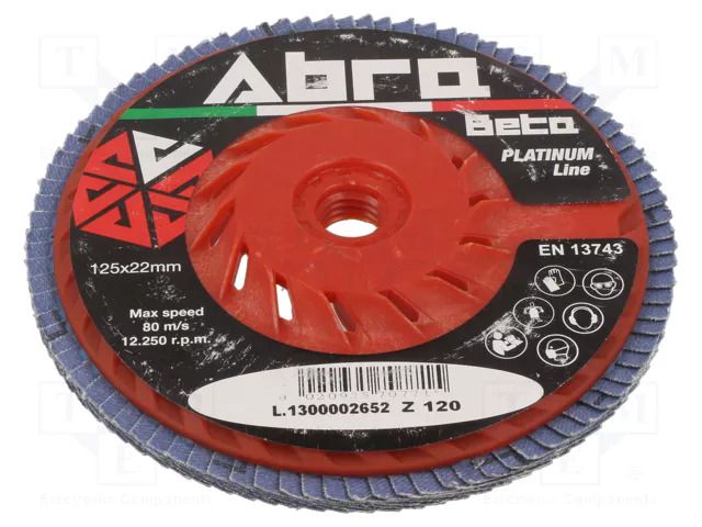 Flap grinding wheels; Ø: 125mm; Øhole: 22.23mm; Granularity: 120 ABRA BETA AB001050812