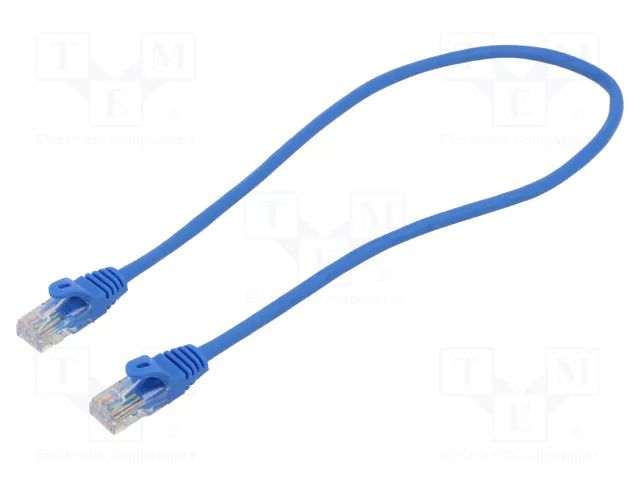 Patch cord; RJ45 plug,both sides; U/UTP; 5e; CCA; 0.5m; blue; 26AWG ART ART-AL-OEM-299B