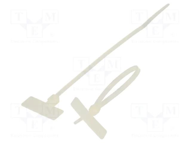 Cable tie; with label; L: 110mm; W: 2.5mm; natural; polyamide; 80N KSS WIRING MCV-110