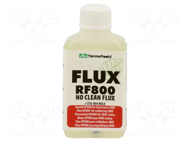 Flux: rosin based; halide-free,Lead Free,No Clean; liquid; 50ml AG TERMOPASTY RF800/50