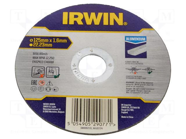 Cutting wheel; Ø: 125mm; Øhole: 22.23mm; aluminium IRWIN IRW-IW8082131