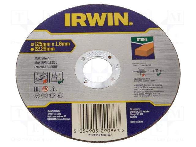 Cutting wheel; Ø: 125mm; Øhole: 22.23mm IRWIN IRW-IW8082140