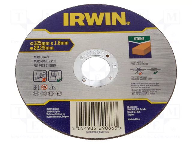 Cutting wheel; Ø: 125mm; Øhole: 22.23mm IRWIN IRW-IW8082140