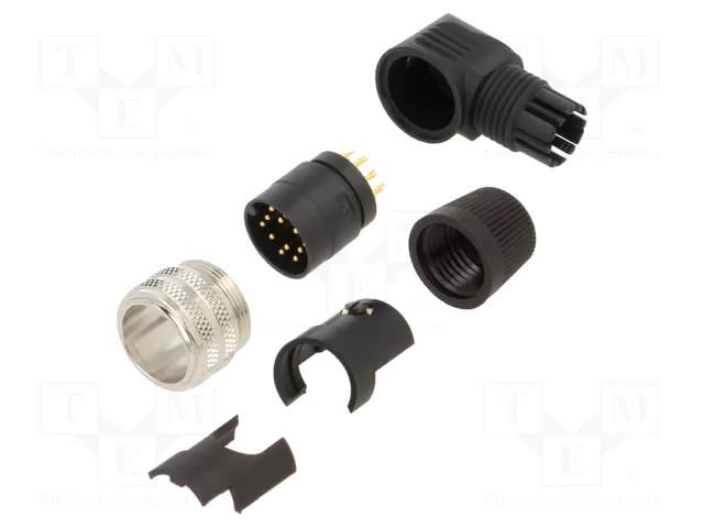 Connector: M16; plug; male; soldering; for cable; PIN: 12; 3A; 32V BINDER 09-0147-70-12