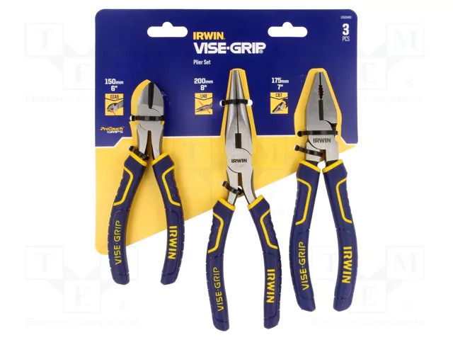 Kit: pliers; cutting,universal,elongated; 3pcs. IRWIN IRW-10505483