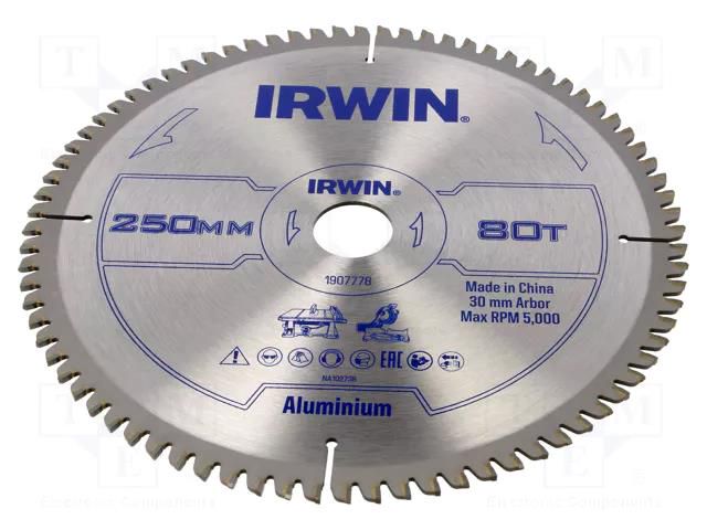 Circular saw; Ø: 250mm; Øhole: 30mm; Teeth: 80; aluminium IRWIN IRW-1907778
