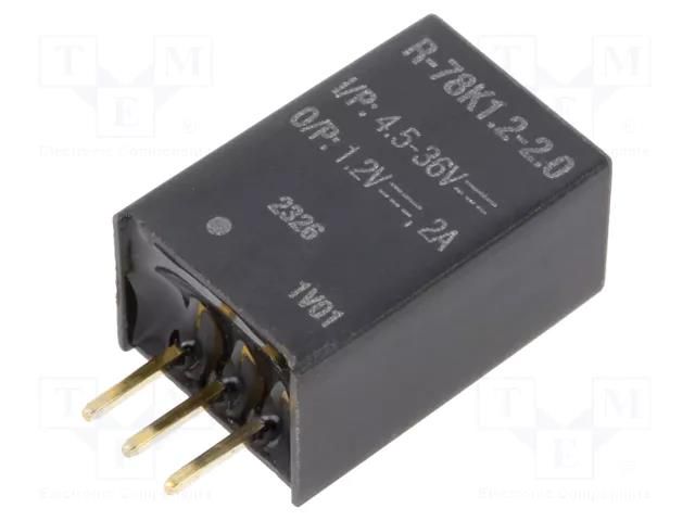 Converter: DC/DC; Uin: 4.5÷36VDC; Uout: 1.2VDC; Iout: 2A; SIP3; THT RECOM R-78K1.2-2.0