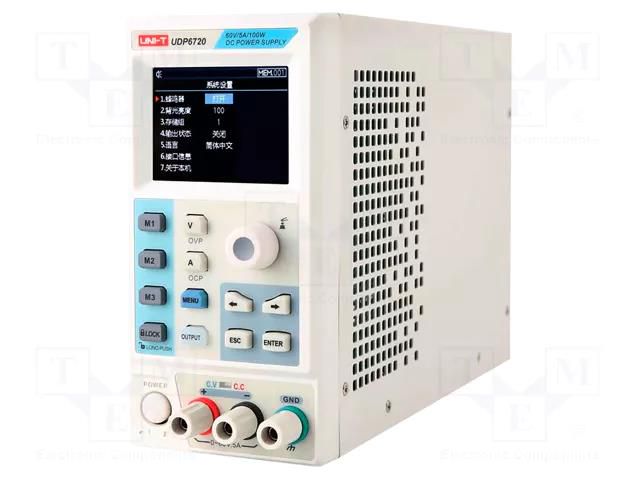 Power supply: laboratory; single-channel,programmable; 0÷60VDC UNI-T UDP6720