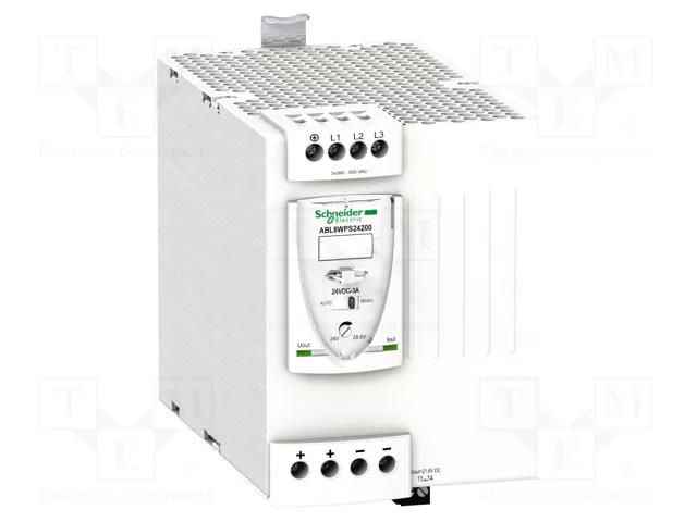 Power supply: switching; for DIN rail; 480W; 24VDC; 20A; -25÷50°C SCHNEIDER ELECTRIC ABL8WPS24200