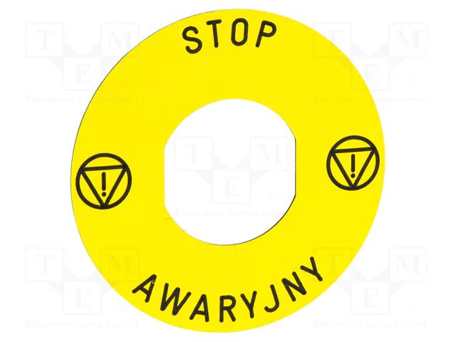 Label; Harmony XB5; yellow; Ø60mm; for emergency button SCHNEIDER ELECTRIC ZBY9PL30