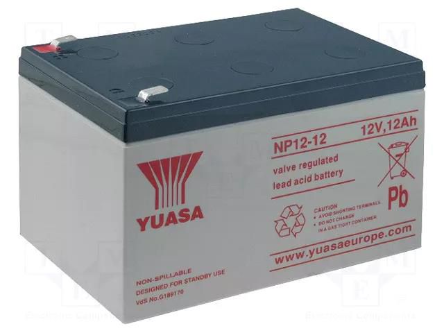 Re-battery: acid-lead; 12V; 12Ah; AGM; maintenance-free; 4.09kg YUASA ACCU-HP12-12/Y