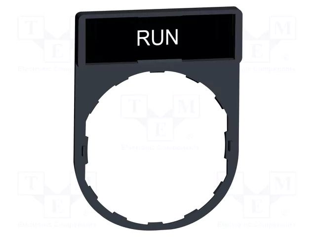 Description label; 22mm; Harmony XB4; black; plastic; Dim: 30x40mm SCHNEIDER ELECTRIC ZBY2334