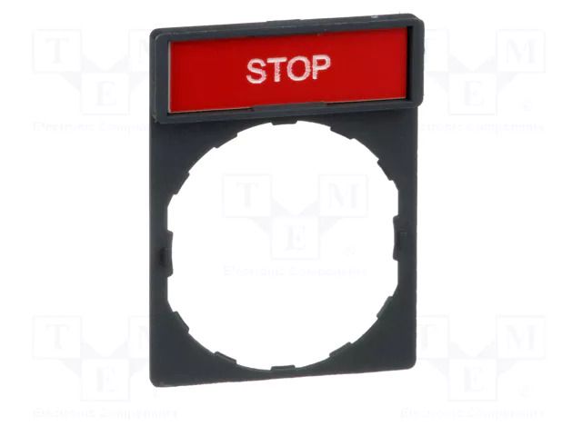 Description label; 22mm; Harmony XB4; black,red; plastic SCHNEIDER ELECTRIC ZBY2304