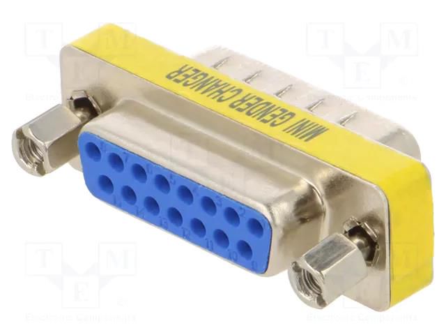 Transition: adapter; D-Sub 15pin male,D-Sub 15pin female CONNFLY DS1082-02-15M8LNCC