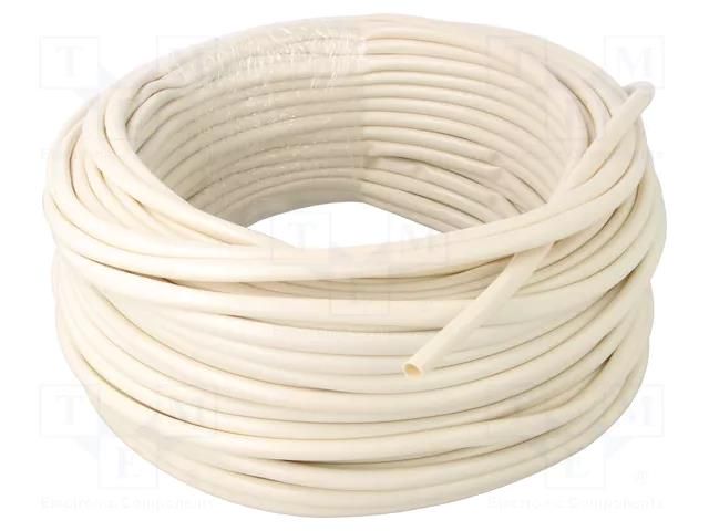 Insulating tube; PVC; white; -45÷125°C; Øint: 6mm; L: 50m KURANT PCV-6X0.5/WH-125C