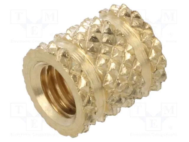 Threaded insert; brass; M6; BN 37868; L: 9.92mm; for plastic TAPPEX KVT-117M6