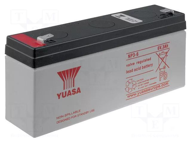 Re-battery: acid-lead; 6V; 3Ah; AGM; maintenance-free YUASA ACCU-HP3-6/Y