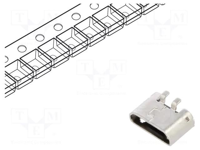 Connector: USB B micro; socket; SMT; PIN: 5; vertical; USB 2.0; 1.8A GCT USB3190-GF-C