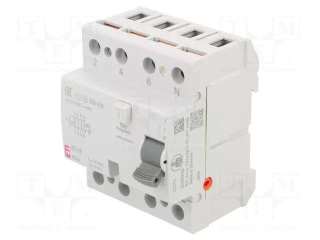 RCD breaker; Inom: 63A; Ires: 30mA; Poles: 4; 230V,400V; IP20; EFI ETI POLAM 002061613